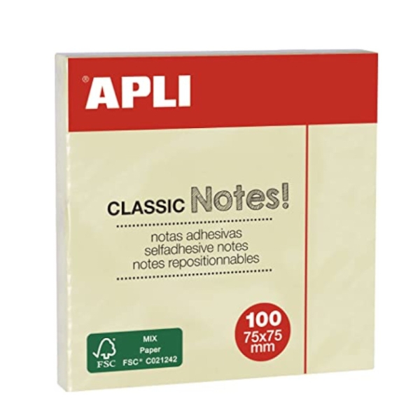 Notas Adhesivas APLI 10975 - 75x75mm · 12 Unidades