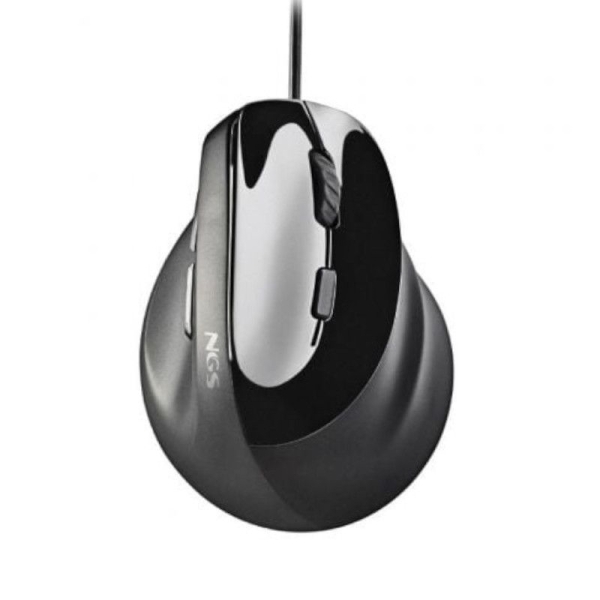Ratón con Cable Ergonómico NGS Vertical SAMSARA - USB · 1600DPI · Silencioso · Negro