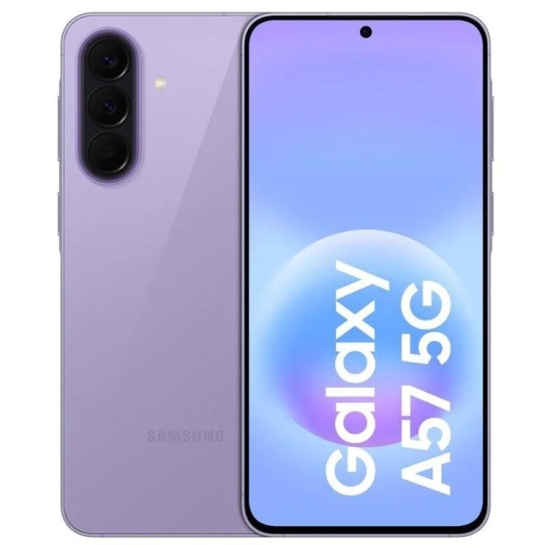 Smartphone SAMSUNG Galaxy A57 - 5G · Exynos 1680 · 6.7" AMOLED FHD+ · 8GB · 128GB · Android con One UI · Lila