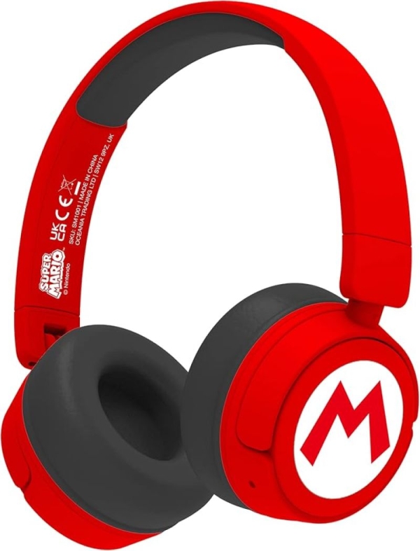 Auriculares Diadema Inalambricos BLADE Super Mario Logo - BT 5.0 · Jack 3,5mm · Bat. 500mAh  · Logo Super Mario