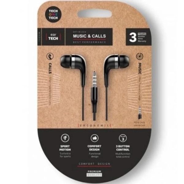 Auriculares con Cable TECH ONE TECH TEC1005 - Jack 3.5mm · Microfono · Blanco
