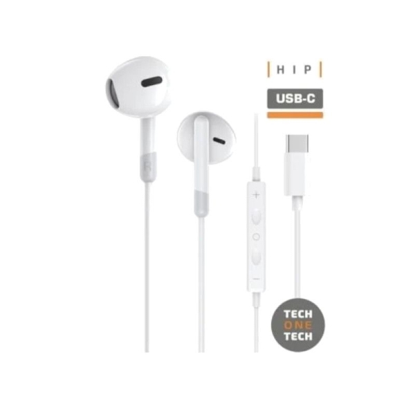 Auriculares con Cable TECH ONE TECH TEC1301 - USB Tipo C · Microfono · Blanco