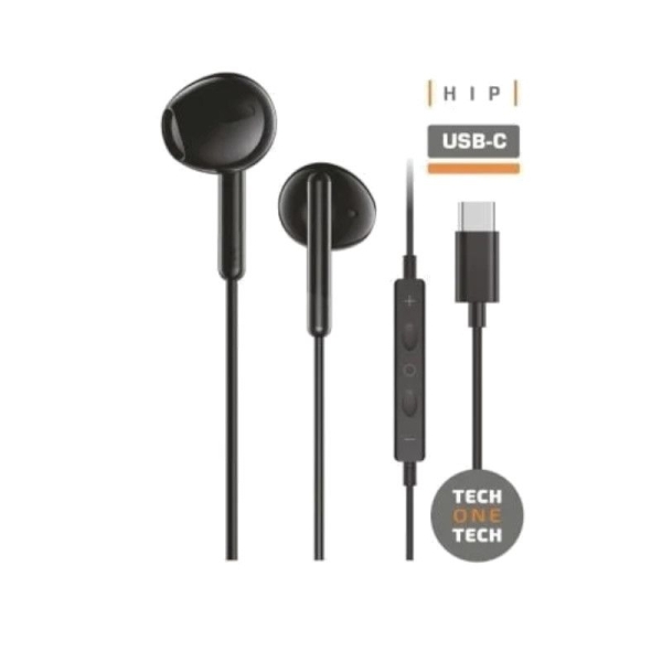 Auriculares con Cable TECH ONE TECH TEC1302 - USB Tipo C · Microfono · Negro