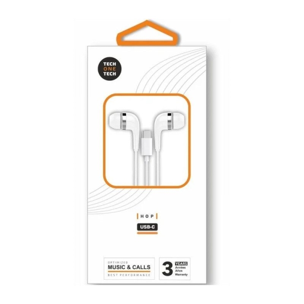 Auriculares con Cable TECH ONE TECH TEC1304 - USB Tipo C · Microfono · Blanco
