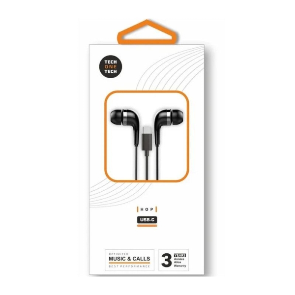 Auriculares con Cable TECH ONE TECH TEC1305 - USB Tipo C · Microfono · Negro