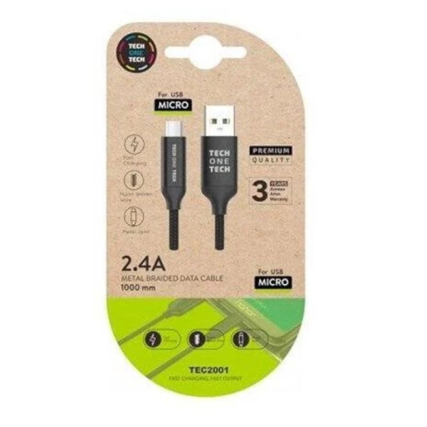 Cable USB 2.0/M a Micro USB/M - 1m · Negro