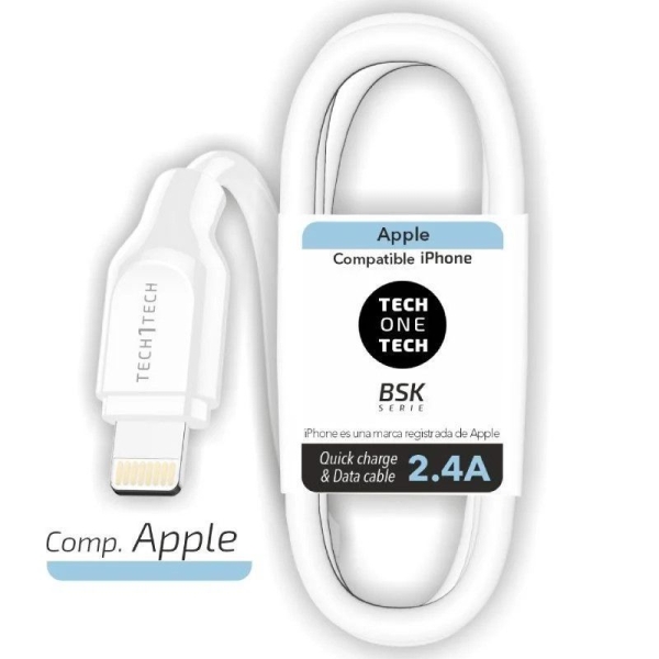 Cable USB 2.0/M a Lightning/M - 2m · Blanco