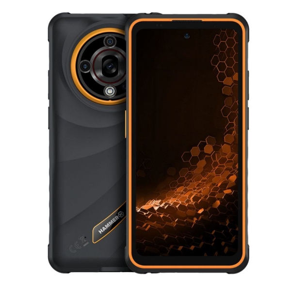 Smartphone Rugged HAMMER Iron 6 - 5G · NFC · MediaTek Dimensity 6300 · 6.56" HD+ · 8+8GB · 256GB · Android 15 · Naranja