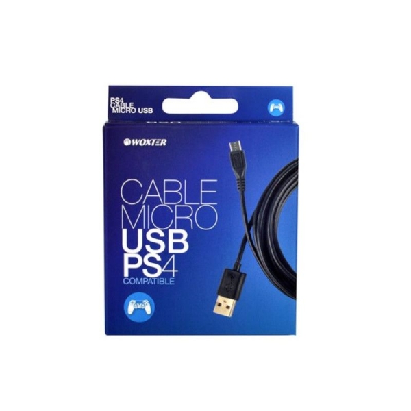 Cable USB a Micro USB BLADE W8105 - 3m · PS4 · Carga de Mando · Negro