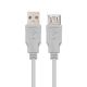 Cable Prolongador USB 2.0 Tipo A/M a Tipo A/H - 1 m · Beige