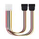 Cable SATA Alimentación Molex 4 pines/M a 2xSATA/H - 0.3 m